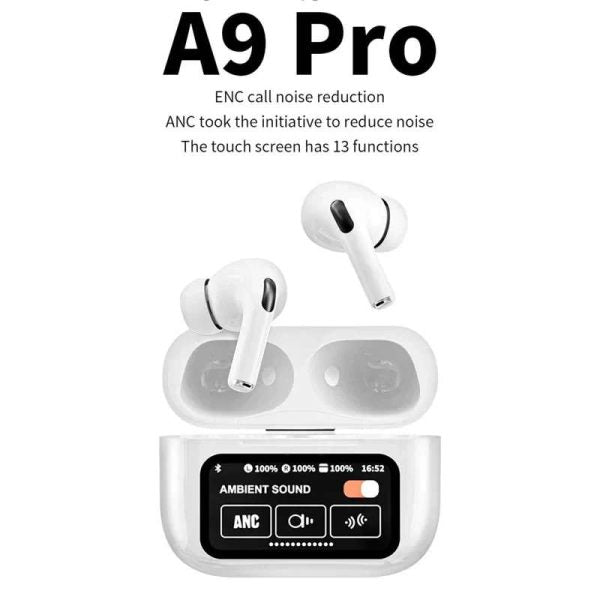 A9 Pro| Wireless Bluetoot Anc Noise Reduction | Led Touch Screen Earbuds